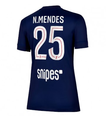 Paris Saint-Germain Nuno Mendes #25 Hjemmebanetrøje Dame 2025-26 Kort ærmer